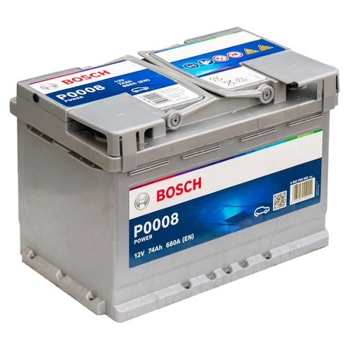 Autó Akkumulátor Bosch Power 12V 74Ah 680A jobb+ (0092P00080)