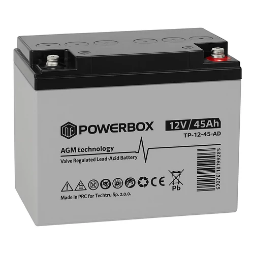 POWERBOX 12V 45Ah VRLA AGM akkumulátor