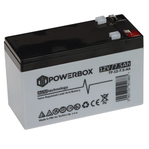 POWERBOX 12V 7,5Ah VRLA AGM akkumulátor