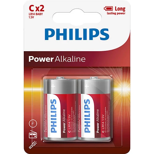Philips Power Alkaline LR14/C elem - 2db