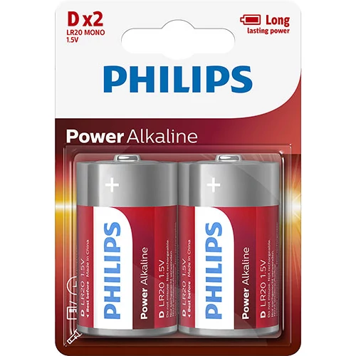 Philips Power Alkaline LR20/D elem - 2db