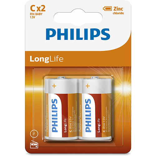 Philips Long Life R14/C elem