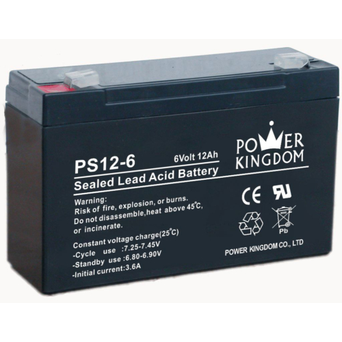 Power Kingdom 6V 12Ah VRLA akkumulátor
