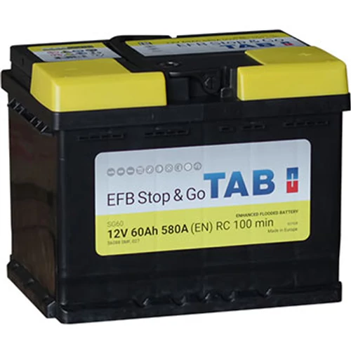 TAB Stop & Go EFB 60 Ah 580A