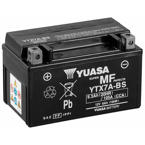 Yuasa YTX7A-BS 6,3Ah 105A bal+ motorkerékpár akkumulátor