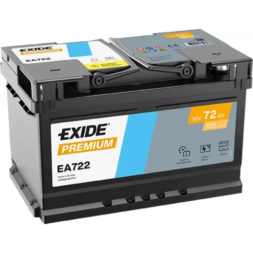 Exide Premium 72Ah 720A Jobb+ Autó Akkumulátor (EA722)