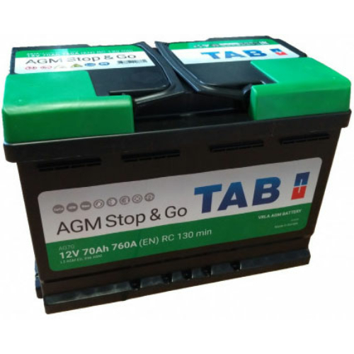 TAB Stop & Go AGM 12V 70Ah 760A jobb+ akkumulátor